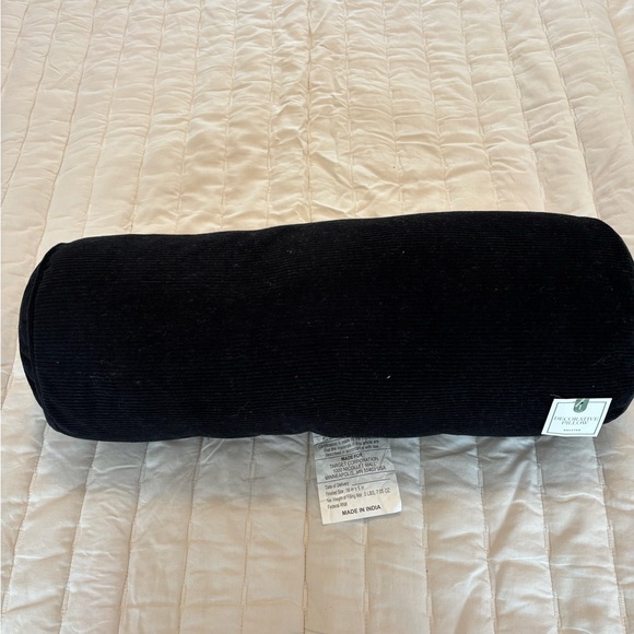 Other - NWT Black Corduroy Bolster Pillow 16 X 6”